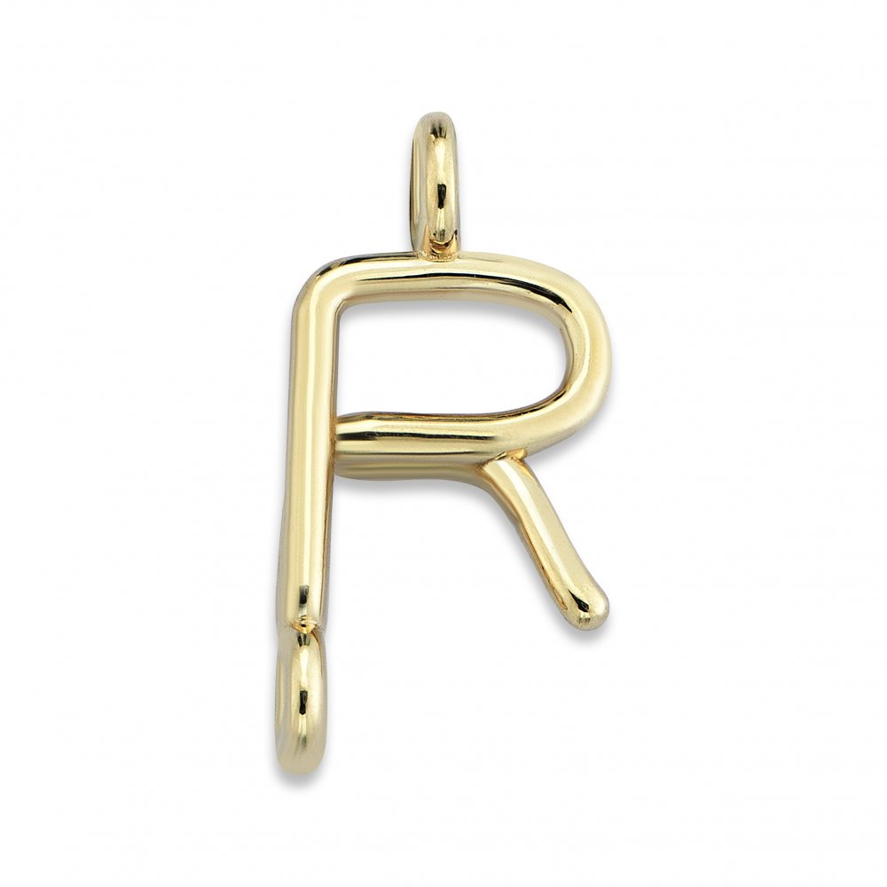 Personalized Initial Gold Bracelet 'R'